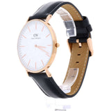 Daniel Wellington Classic Sheffield White Dial Black Leather Strap Watch For Men - DW00100007 Authentic Buy Shop Now