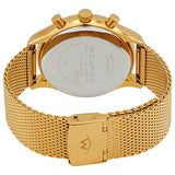 Movado Heritage Calendoplan Chronograph Black Dial Gold Mesh Strap Watch for Men - 3650098 Authentic Buy Shop Now