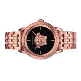 Versace Palazzo Empire Black Dial Rose Gold Steel Strap Watch for Men - VERD00718 Authentic Buy Shop Now