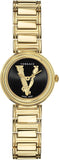 Versace V Virtus Quartz Black Dial Gold Steel Strap Watch For Women - VET300121 Authentic Buy Shop Now