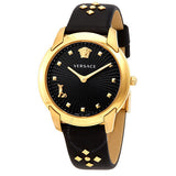 Versace Audrey Quartz Black Dial Black Leather Strap Watch for Women - VELR00319 Authentic Buy Shop Now