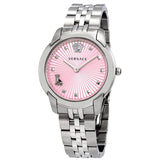 Versace Audrey Quartz Pink Dial Silver Steel Strap Watch for Women - VELR00419 Authentic Buy Shop Now