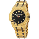 Versace Chain Reaction Quartz Black Dial Two Tone Steel Strap Watch for Men - VEDY00619 Authentic Buy Shop Now
