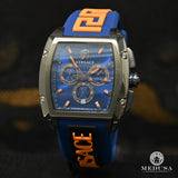 Versace Iconic Dominus Chronograph Blue Dial Blue Rubber Strap Watch For Men - VE6H00323 Authentic Buy Shop Now