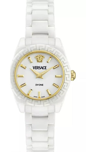 Versace DV One Mini White Dial White Ceramic Dial Watch for Women - VE9F00224 Authentic Buy Shop Now