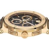 Versace Greca Chronograph Black Dial Brown Leather Strap Watch For Men - VEZ900621 Authentic Buy Shop Now