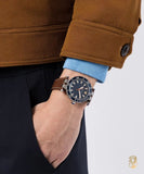 Versace Greca Sport Analog Blue Dial Brown Leather Strap Watch For Men - VEZ300121 Authentic Buy Shop Now