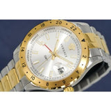 Versace Hellenyium GMT Silver Dial Two Tone Steel Strap Watch for Men - V11030015 Authentic Buy Shop Now
