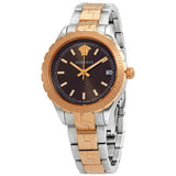 Versace Hellenyium Brown Dial Two Tone Steel Strap Watch for Women - V12040015 Authentic Buy Shop Now