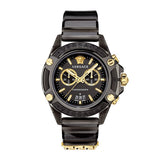Versace Icon Active Chronograph Black Dial Black Steel Strap Watch for Men - VEZ700421 Authentic Buy Shop Now