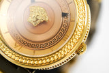 Versace V Metal Icon Gold Dial Brown Strap Watch for Women - VLC130016 Authentic Buy Shop Now