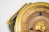 Versace V Metal Icon Black Dial Black Leather Strap Watch For Men - VQL020015 Authentic Buy Shop Now