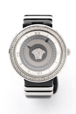Versace V Metal Icon Silver Dial Black & Silver Strap Watch for Women - VLC010014 Authentic Buy Shop Now