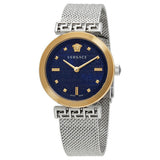 Versace Meander Blue Dial Silver Mesh Bracelet Watch for Women - VELW00520 Authentic Buy Shop Now