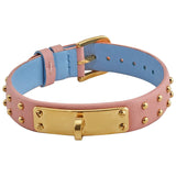 Versace Medusa Lock Icon Quartz Gold Dial Pink & Blue Leather Strap Watch For Women - VEDW00219 Authentic Buy Shop Now