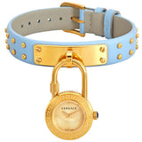 Versace Medusa Lock Icon Quartz White Dial Blue Leather Strap Watch for Women - VEDW00419 Authentic Buy Shop Now