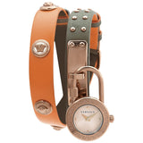 Versace Medusa Lock Icon Quartz Beige Dial Green Leather Strap Watch for Women - VEDW00519 Authentic Buy Shop Now