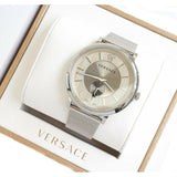 Versace V-Circle Silver Dial Silver Mesh Bracelet Watch for Men - VBQ060017 Authentic Buy Shop Now