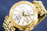 Versace V Racer Chronograph White Dial Gold Steel Strap Watch for Men - VBR060017 Authentic Buy Shop Now