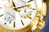 Versace V Racer Chronograph White Dial Gold Steel Strap Watch for Men - VBR060017 Authentic Buy Shop Now