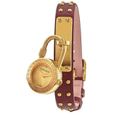Versace Medusa Lock Icon Gold Dial Red Leather Strap Watch for Women - VEDW00319 Authentic Buy Shop Now