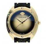 Versace Shadov Gold Dial Green Leather Strap Watch For Women - VEBM01018 Authentic Buy Shop Now