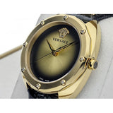 Versace Shadov Gold Dial Green Leather Strap Watch For Women - VEBM01018 Authentic Buy Shop Now