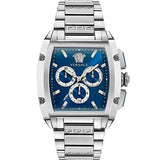 Versace Dominus Chronograph Blue Dial Silver Steel Strap Watch For Men - VE6H00423 Authentic Buy Shop Now