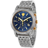 Versace Sport Tech Chronograph Blue Dial Silver Steel Strap Watch for Men - VELT00219 Authentic Buy Shop Now