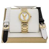 Versace Mini Virtus Quartz White Dial Gold Steel Strap Watch For Men - VET300221 Authentic Buy Shop Now