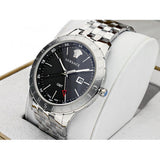 Versace Univers Analog Black Dial Silver Steel Strap Watch for Men - VEBK00418 Authentic Buy Shop Now