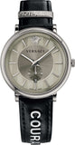 Versace V-Circle Black Manifesto Courage Quartz Silver Dial Black Leather Strap Watch for Men - VBQ080017 Authentic Buy Shop Now