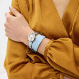 Versace V Flare Silver Dial Blue Leather Strap Watch for Women - VEBN00118 Authentic Buy Shop Now