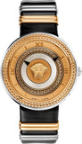 Versace V Metal Icon Gold Dial Black & Silver & Gold Strap Watch for Women - VLC020014 Authentic Buy Shop Now
