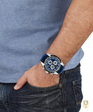 Versace V-Ray Chronograph Quartz Blue Dial Blue Leather Strap Watch for Men - VE2I00721 Authentic Buy Shop Now