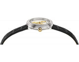 Versace Virtus Quartz White Dial Black Leather Strap Watch For Women - VET300421 Authentic Buy Shop Now