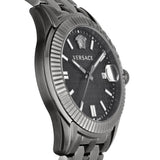 Versace Greca Time Quartz Black Dial Grey Steel Strap Watch for Men - VE3K00622 Authentic Buy Shop Now