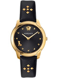 Versace Audrey Quartz Black Dial Black Leather Strap Watch for Women - VELR00319 Authentic Buy Shop Now