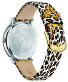 Versace V-Circle Silver Dial Cheetah Print Brown Leather Strap Watch for Women - VBP12017 Authentic Buy Shop Now