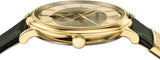 Versace V-Circle Manifesto Gold Dial Black Leather Strap Watch for Men - VBQ030017 Authentic Buy Shop Now