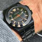Versace Chain Reaction Quartz Black Dial Black Steel Strap Watch for Men - VEDY00719 Authentic Buy Shop Now