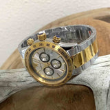 Versace Classic Chronograph Quartz Silver Dial Two Tone Steel Strap Watch For Men - VEV700519 Authentic Buy Shop Now