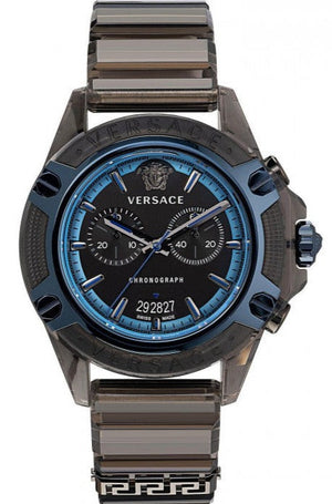Versace icon Active Chronograph Black Dial Black Silicone Strap Watch For Men - VEZ700622 Authentic Buy Shop Now