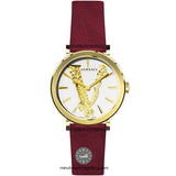 Versace Virtus White Dial Red Leather Strap Watch for Women - VEHC00219 Authentic Buy Shop Now