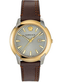 Versace V-Urban Quartz Grey Dial Brown Leather Strap Watch for Men - VELQ00219 Authentic Buy Shop Now