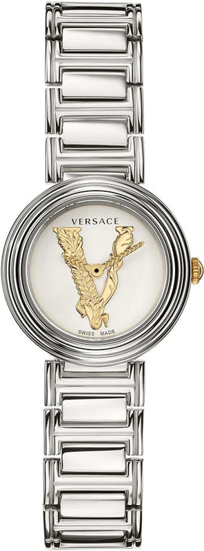 Versace Virtus Quartz White Dial Silver Steel Strap Watch For Women - VET300621 Authentic Buy Shop Now
