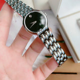Movado Veturi Quartz Black Dial Silver Steel Strap Watch for Women - 0606338 Authentic Buy Shop Now