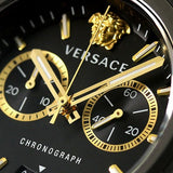 Versace Icon Active Chronograph Black Dial Black Steel Strap Watch for Men - VEZ700421 Authentic Buy Shop Now