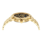 Versace Greca Chronograph Black Dial Gold Steel Strap Watch For Men - VEZ900421 Authentic Buy Shop Now