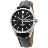 Tag Heuer Carrera Automatic Black Dial Black Leather Strap Watch for Men - WAR201A.FC6266 Authentic Buy Shop Now